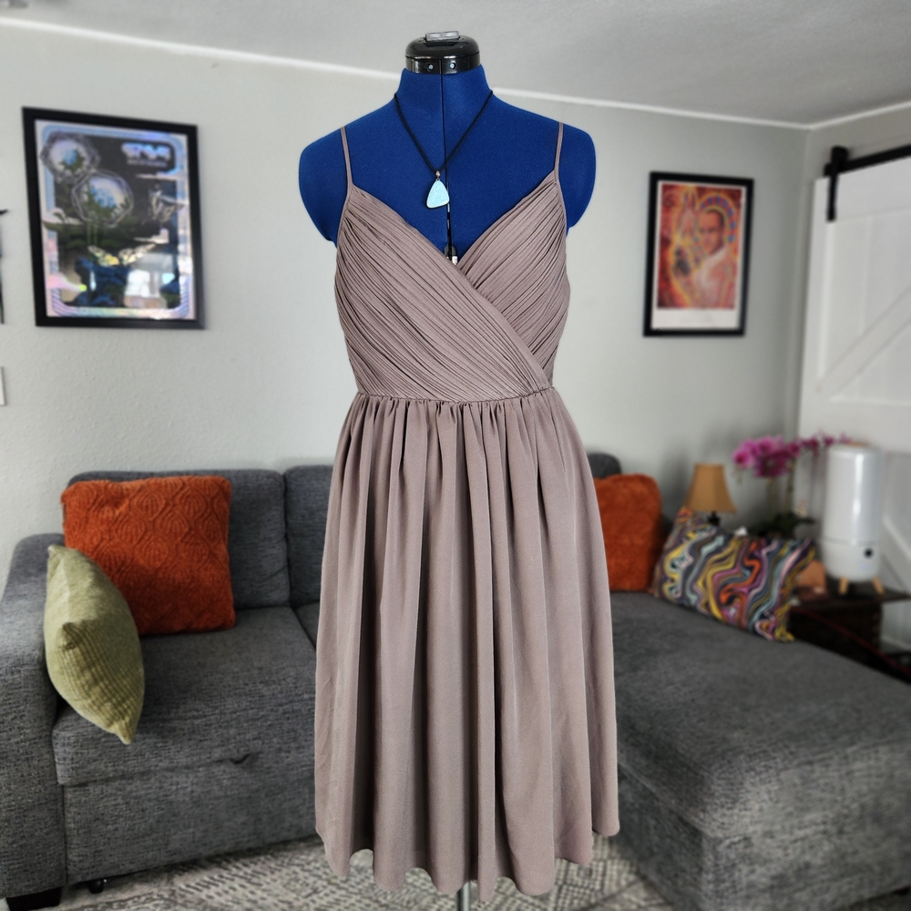 Banana Republic Strappy Crossover Vee Midi Dress - Size 6 Taupe